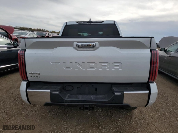 2023 Toyota Tundra 4WD 1794 Edition Hybrid with VIN 5TFMC5DB2PX018499, listed as a Copart auction lot 76595514 with 0 mi miles and Salvage Title. Bid and sale history available at carsss.com. Image 6.