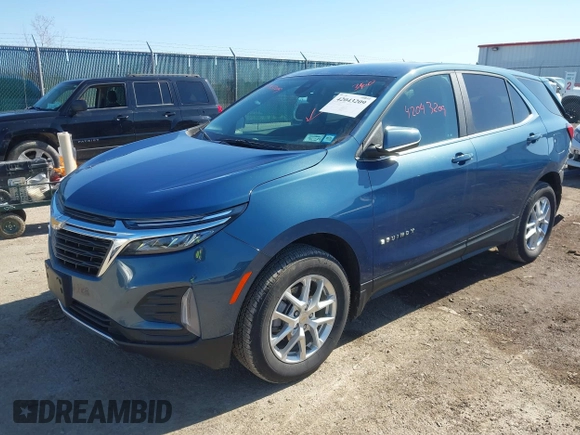2024 Chevrolet Equinox LT with VIN 3GNAXUEGXRL329504, listed as a IAAI auction lot 42043209 with 7,000 mi miles and . Bid and sale history available at DreamBid. Image 2.