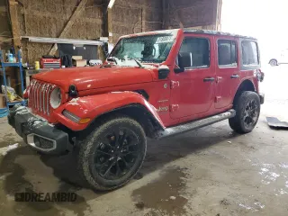 2021 Jeep Wrangler Unlimited Sahara z VIN 1C4JJXP64MW786392, wystawiony jako Copart lot #51800875 z przebiegiem 147 378 mil mil oraz Szkoda całkowita • Salvage title. Historia ofert i sprzedaży dostępna na DreamBid. Obrazek 1.