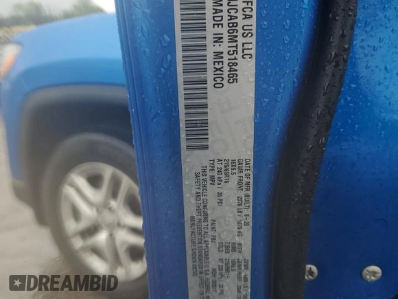 2021 Jeep Compass Sport with VIN 3C4NJCAB6MT518465, listed as a Copart auction lot 56797435 with 82,089 mi miles and Salvage title. Bid and sale history available at DreamBid. Image 12.