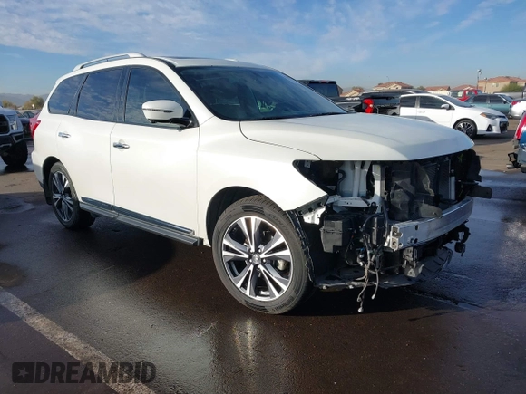 2017 Nissan Pathfinder SV with VIN 5N1DR2MN5HC640588, listed as a IAAI auction lot 41503014 with 89,481 mi miles and . Bid and sale history available at DreamBid. Image 1.