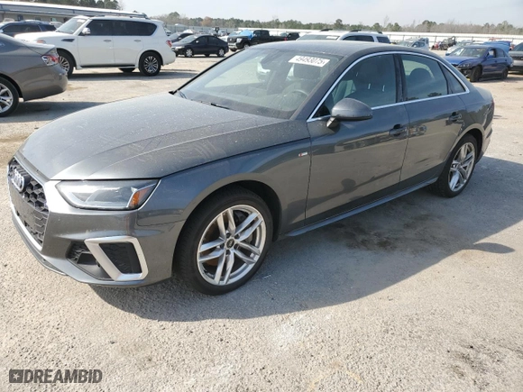 2021 Audi A4 Sedan S line Premium with VIN WAUDAAF44MA055417, listed as a Copart auction lot 49493075 with 24,875 mi miles and Salvage Title. Bid and sale history available at carsss.com. Image 1.