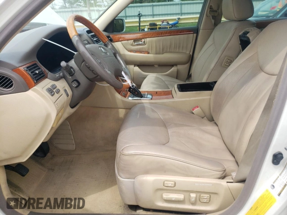 2005 Lexus LS 430 with VIN JTHBN36F250182474, listed as a Copart auction lot 54141425 with 177,907 mi miles and Salvage Title. Bid and sale history available at carsss.com. Image 7.