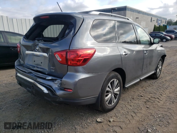 2018 Nissan Pathfinder SV with VIN 5N1DR2MMXJC673857, listed as a Copart auction lot 66169972 with 33,437 mi miles and Salvage title. Bid and sale history available at DreamBid. Image 4.