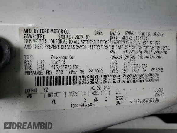 2015 Ford Focus SE with VIN 1FADP3F20FL280829, listed as a Copart auction lot 87031114 with 0 mi miles and Non Repairable. Bid and sale history available at carsss.com. Image 13.