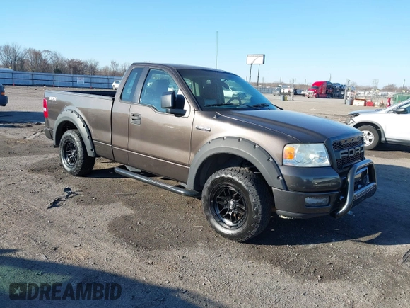 2005 Ford F-150 XL with VIN 1FTRF12245KC49536, listed as a IAAI auction lot 41666376 with 182,361 mi miles. Bid and sale history available at carsss.com. Image 1.