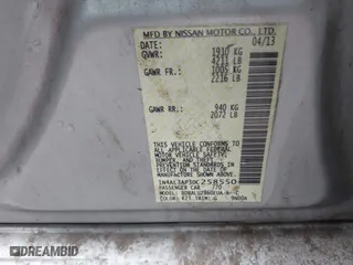 2013 Nissan Altima 2.5 SV with VIN 1N4AL3AP3DC258550, listed as a IAAI auction lot 41955123 with 185,618 mi miles. Bid and sale history available at carsss.com. Image 9.