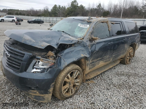 2020 Chevrolet Suburban Premier with VIN 1GNSKJKJ0LR279066, listed as a Copart auction lot 44157655 with 99,477 mi miles and Salvage Title. Bid and sale history available at carsss.com. Image 1.
