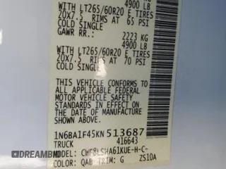 2019 Nissan Titan XD SV with VIN 1N6BA1F45KN513687, listed as a Copart auction lot 80859944 with 154,173 mi miles and Clean Title. Bid and sale history available at carsss.com. Image 12.