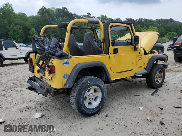 2000 Jeep Wrangler Sport with VIN 1J4FA49SXYP789791, listed as a Copart auction lot 60538875 with Not provided miles and Salvage title. Bid and sale history available at DreamBid. Image 3.