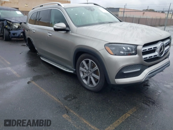 2022 Mercedes-Benz GLS with VIN 4JGFF5KE4NA747127, listed as a IAAI auction lot 41532980 with 47,798 mi miles. Bid and sale history available at carsss.com. Image 1.