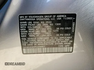 2023 Volkswagen Atlas SE with VIN 1V2JE2CA5PC209957, listed as a Copart auction lot 81876964 with 11,022 mi miles and Salvage title. Bid and sale history available at DreamBid. Image 14.