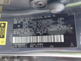 2013 Toyota Highlander with VIN 5TDZK3EH3DS142136, listed as a IAAI auction lot 41801734 with 158,735 mi miles. Bid and sale history available at carsss.com. Image 9.