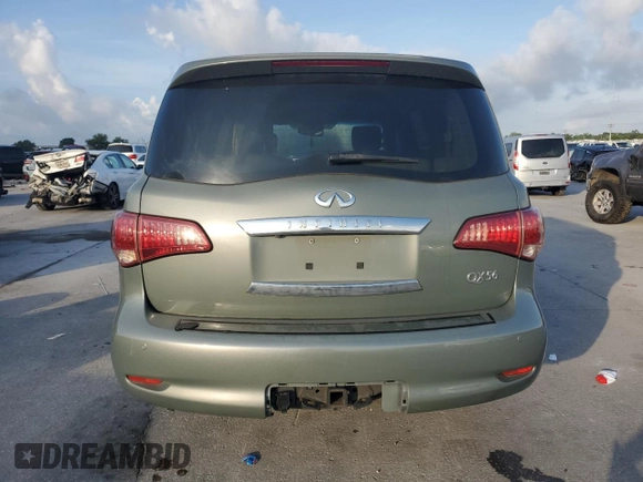 2012 Infiniti QX56 7-passenger with VIN JN8AZ2NF7C9515536, listed as a Copart auction lot 54954855 with Not Provided miles and Salvage Title. Bid and sale history available at carsss.com. Image 6.