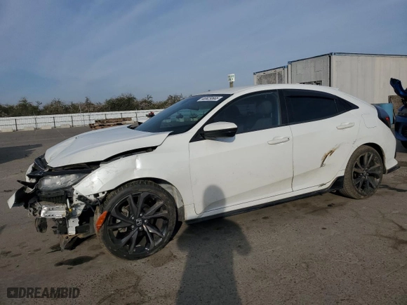 2018 Honda Civic Hatchback Sport with VIN SHHFK7H41JU416600, listed as a Copart auction lot 46929565 with 104,576 mi miles and Salvage Title. Bid and sale history available at carsss.com. Image 1.
