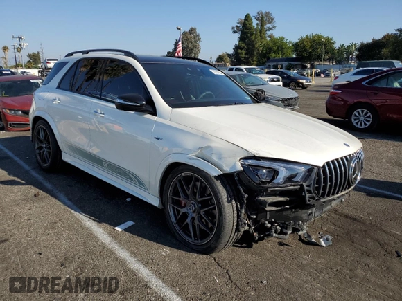 2023 Mercedes-Benz GLE 53 AMG with VIN 4JGFB6BBXPA855245, listed as a Copart auction lot 73234834 with 13,977 mi miles and Salvage title. Bid and sale history available at DreamBid. Image 4.