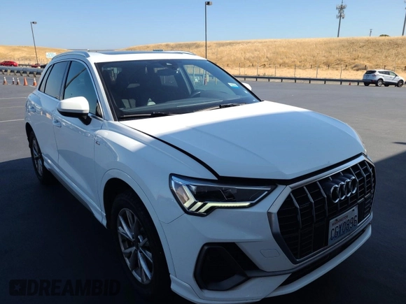 2023 Audi Q3 S line Premium with VIN WA1DECF34P1106228, listed as a IAAI auction lot 42734425 with 52,167 mi miles and . Bid and sale history available at DreamBid. Image 30.
