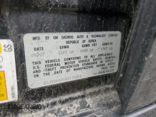 2008 Chevrolet Aveo LS with VIN KL1TD66658B116284, listed as a Copart auction lot 53671425 with Not Provided miles and Salvage Title. Bid and sale history available at DreamBid. Image 13.