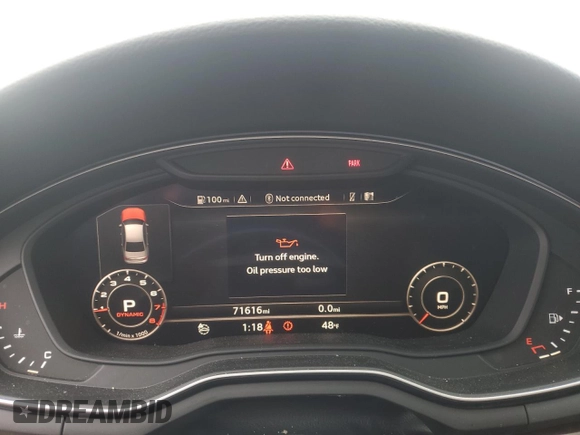 2017 Audi A4 Premium Plus with VIN WAUENAF49HN037325, listed as a Copart auction lot 50267105 with 71,616 mi miles and Salvage Title. Bid and sale history available at carsss.com. Image 9.