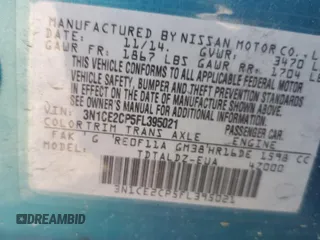 2015 Nissan Note SV with VIN 3N1CE2CP5FL395021, listed as a Copart auction lot 46747585 with 115,388 mi miles and Salvage Title. Bid and sale history available at DreamBid. Image 14.