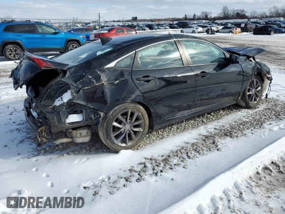 2019 Honda Civic Sedan EX with VIN 19XFC1F34KE016320, listed as a Copart auction lot 44928665 with 0 mi miles and Salvage Title. Bid and sale history available at carsss.com. Image 3.