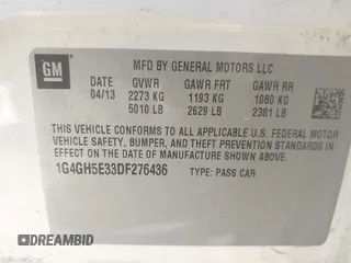 2013 Buick LaCrosse Premium 2 with VIN 1G4GH5E33DF276436, listed as a IAAI auction lot 41993678 with 171,761 mi miles and . Bid and sale history available at DreamBid. Image 9.