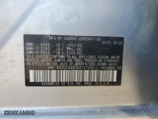 2022 Subaru Impreza Premium with VIN 4S3GTAV61N3727355, listed as a Copart auction lot 49989125 with 37,177 mi miles and Salvage Title. Bid and sale history available at carsss.com. Image 15.