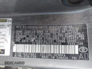 2006 Toyota Corolla CE with VIN 2T1BR32E86C628492, listed as a IAAI auction lot 42070623 with Not Provided miles and . Bid and sale history available at DreamBid. Image 9.