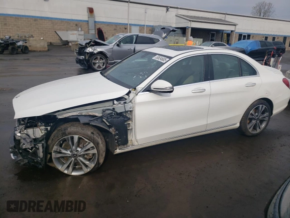 2018 Mercedes-Benz C 300 with VIN 55SWF4KB7JU281262, listed as a Copart auction lot 50634605 with 75,079 mi miles and Salvage Title. Bid and sale history available at DreamBid. Image 1.