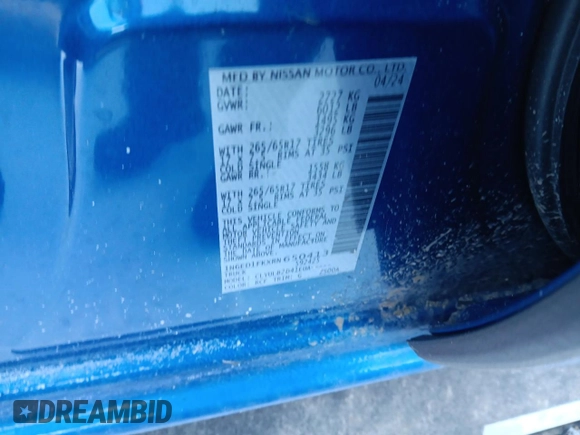 2024 Nissan Frontier SV with VIN 1N6ED1FKXRN650413, listed as a Copart auction lot 43301515 with 7,991 mi miles and Salvage title. Bid and sale history available at DreamBid. Image 13.