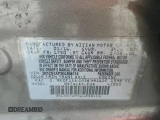 2016 Nissan Versa S Plus with VIN 3N1CN7AP3GL858114, listed as a Copart auction lot 58776255 with 92,180 mi miles and Salvage title. Bid and sale history available at DreamBid. Image 12.