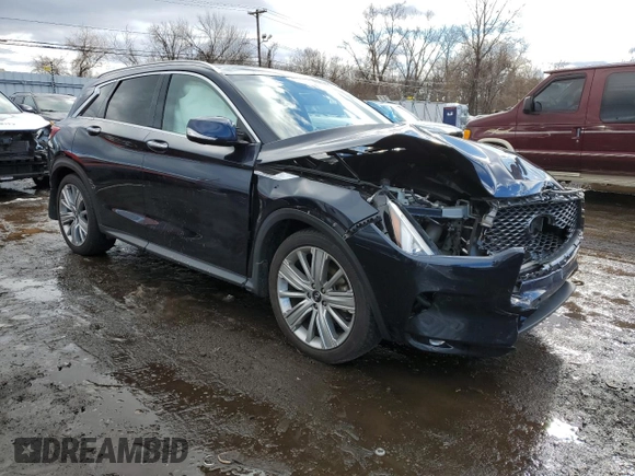 2021 Infiniti QX50 Essential with VIN 3PCAJ5CB8MF105565, listed as a Copart auction lot 43491845 with 20,035 mi miles and Salvage title. Bid and sale history available at DreamBid. Image 4.