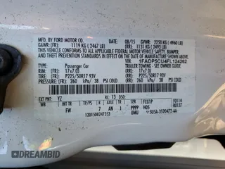 2015 Ford C-Max Energi SEL with VIN 1FADP5CU4FL124262, listed as a Copart auction lot 59207203 with 96,173 mi miles. Bid and sale history available at carsss.com. Image 12.