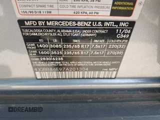 2007 Mercedes-Benz M 350 with VIN 4JGBB86E97A201304, listed as a IAAI auction lot 41957266 with 179,861 mi miles and . Bid and sale history available at DreamBid. Image 9.