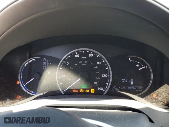 2013 Lexus CT 200h with VIN JTHKD5BH1D2162337, listed as a Copart auction lot 59230295 with 99,070 mi miles and Salvage title. Bid and sale history available at DreamBid. Image 9.