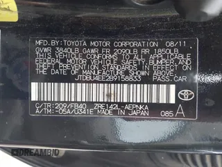 2011 Toyota Corolla L with VIN JTDBU4EE2B9158833, listed as a IAAI auction lot 42120661 with Not Provided miles. Bid and sale history available at carsss.com. Image 9.
