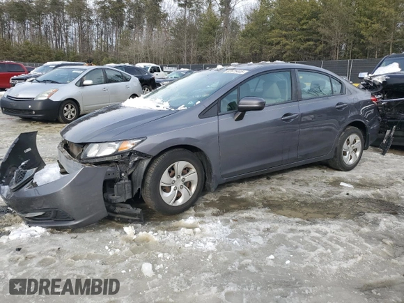 2014 Honda Civic Sedan LX with VIN 19XFB2F5XEE033640, listed as a Copart auction lot 87675445 with 120,130 mi miles and Clean Title. Bid and sale history available at carsss.com. Image 1.