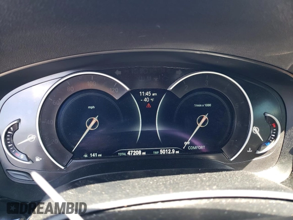 2019 BMW 5 Series 530i with VIN WBAJA5C5XKBX46918, listed as a Copart auction lot 53483355 with 47,208 mi miles and Salvage Title. Bid and sale history available at carsss.com. Image 9.
