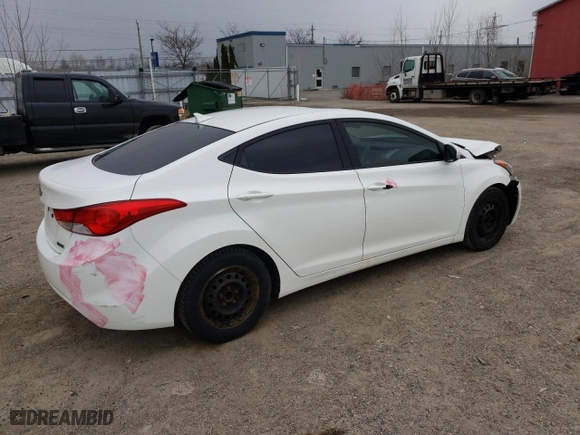 2013 Hyundai Elantra GLS PZEV with VIN 5NPDH4AEXDH192869, listed as a Copart auction lot 51993775 with 252,039 mi miles and Salvage Title. Bid and sale history available at carsss.com. Image 3.
