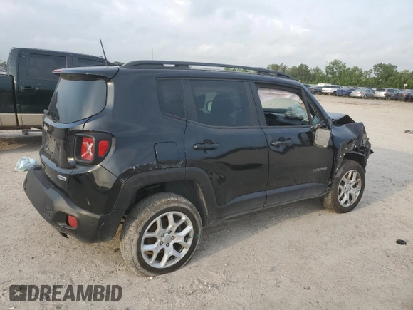 2018 Jeep Renegade Latitude z VIN ZACCJBBB0JPG75752, wystawiony jako Copart lot #55254665 z przebiegiem 57 727 mil mil oraz Szkoda całkowita • Salvage title. Historia ofert i sprzedaży dostępna na DreamBid. Obrazek 3.