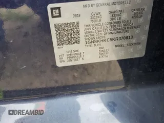 2019 Chevrolet Suburban LT with VIN 1GNSKHKC5KR370813, listed as a Copart auction lot 64362084 with 74,734 mi miles and Salvage Title. Bid and sale history available at DreamBid. Image 13.