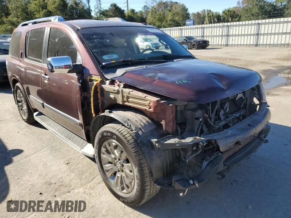 2015 Nissan Armada Platinum z VIN 5N1BA0NF2FN602165, wystawiony jako Copart lot #81283414 z przebiegiem Nie podano mil oraz Szkoda całkowita • Salvage title. Historia ofert i sprzedaży dostępna na DreamBid. Obrazek 4.