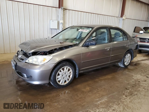 2005 Honda Civic LX with VIN 2HGES16545H504239, listed as a Copart auction lot 53950195 with 183,814 mi miles and Salvage Title. Bid and sale history available at DreamBid. Image 1.