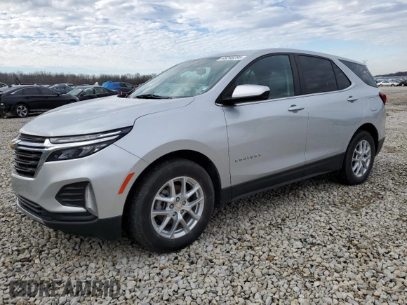 2022 Chevrolet Equinox LT with VIN 3GNAXKEV5NL182666, listed as a Copart auction lot 45246295 with 66,177 mi miles and Salvage Title. Bid and sale history available at DreamBid. Image 1.