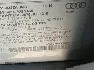 2019 Audi Q5 Premium Plus with VIN WA1BNAFY1K2054857, listed as a IAAI auction lot 42624504 with 58,255 mi miles and . Bid and sale history available at DreamBid. Image 9.
