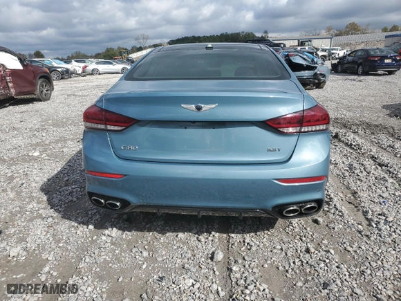 2018 Genesis G80 3.3T Sport with VIN KMHGN4JB8JU231676, listed as a Copart auction lot 81752394 with 63,503 mi miles and Salvage Title. Bid and sale history available at carsss.com. Image 6.