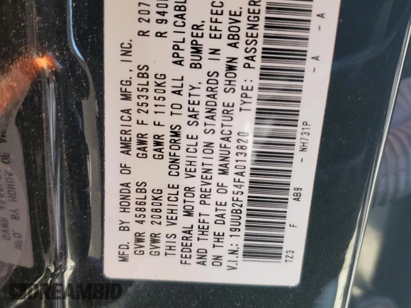 2015 Acura TLX V6 Tech with VIN 19UUB2F54FA013820, listed as a Copart auction lot 46991475 with 103,319 mi miles and Salvage Title. Bid and sale history available at carsss.com. Image 13.