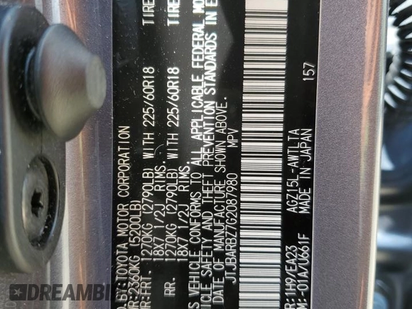 2016 Lexus NX 200t z VIN JTJBARBZ7G2087980, wystawiony jako Copart lot #55155605 z przebiegiem 69 407 mil mil oraz Szkoda całkowita • Salvage title. Historia ofert i sprzedaży dostępna na DreamBid. Obrazek 13.