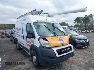 2019 Ram ProMaster Cargo with VIN 3C6TRVBG3KE532824, listed as a IAAI auction lot 41677419 with 127,056 mi miles and . Bid and sale history available at carsss.com. Image 1.