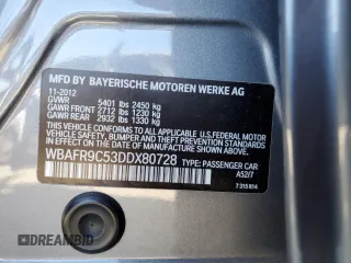 2013 BMW 5 Series 550i with VIN WBAFR9C53DDX80728, listed as a Copart auction lot 41894205 with 84,002 mi miles and Clean Title. Bid and sale history available at carsss.com. Image 12.